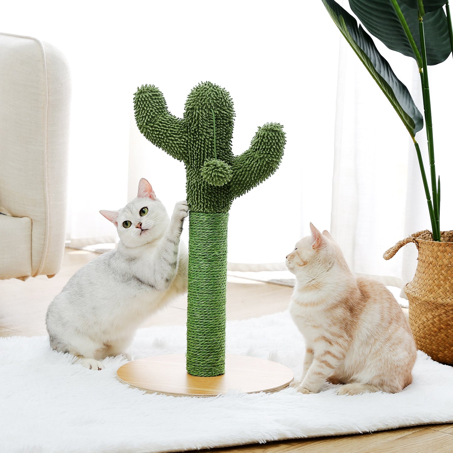 Cactus Cat Tree Toy with Ball Scratching Post