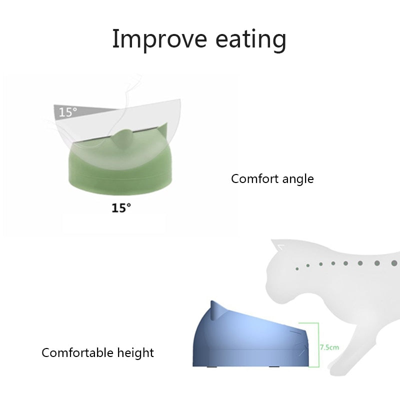 Non-Slip 15 Degrees Tilted Cat Bowl