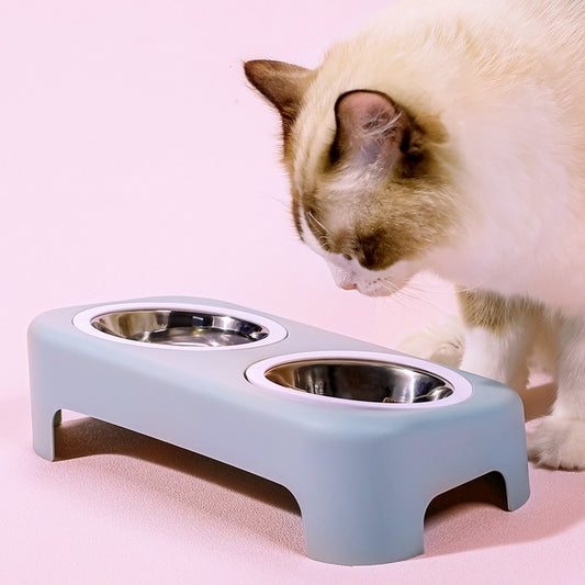 Pastel Double Cat Bowl