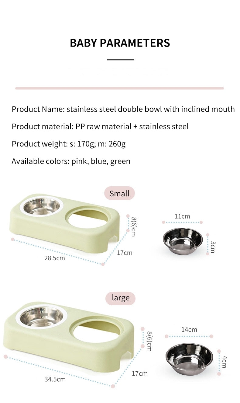 Pastel Double Cat Bowl