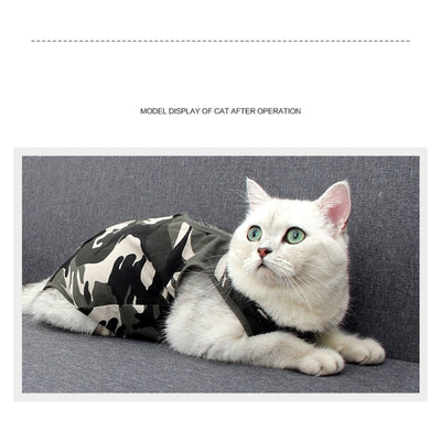 Anti-licking Postoperative Clothing for Cats