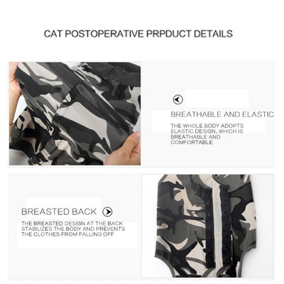 Anti-licking Postoperative Clothing for Cats