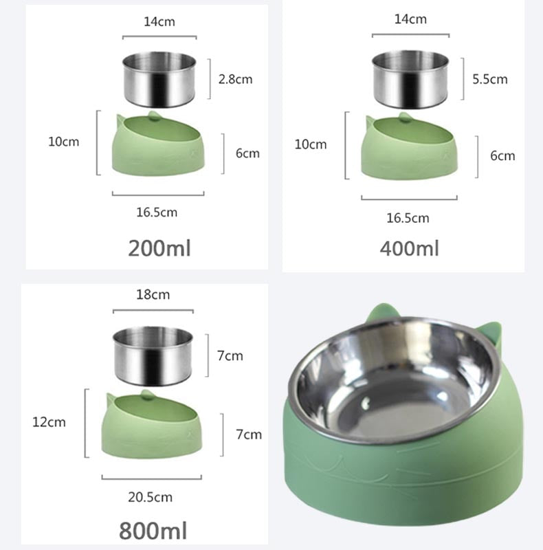 Non-Slip 15 Degrees Tilted Cat Bowl