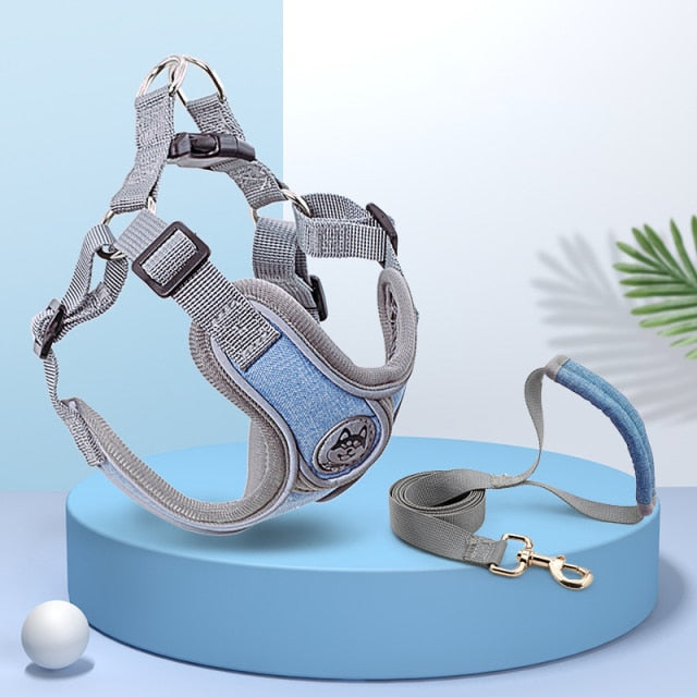 Reflective Pet Harness And Leash Set