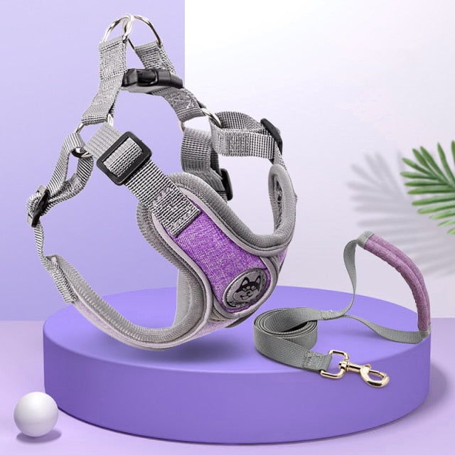 Reflective Pet Harness And Leash Set