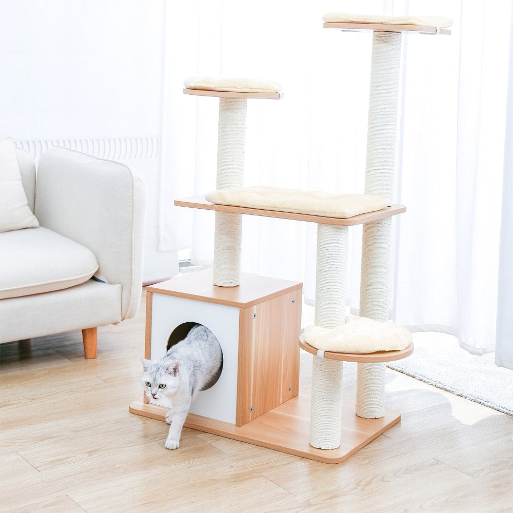 Cat Jumping Toy with Ladder Scratching Post