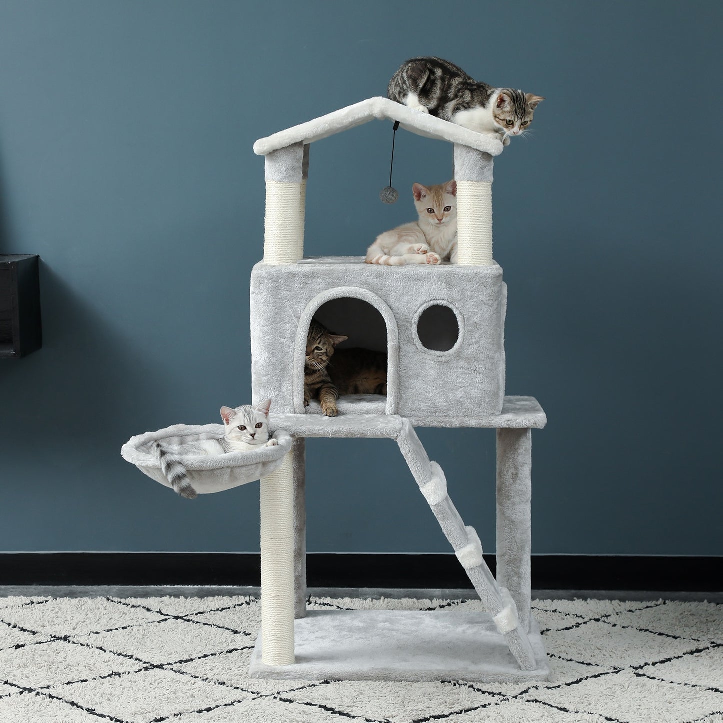 Cat Jumping Toy with Ladder Scratching Post