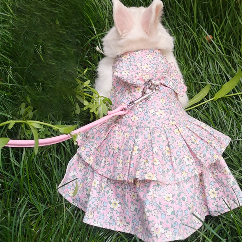 Guinea Pig Floral Harness Vest and Leash Set
