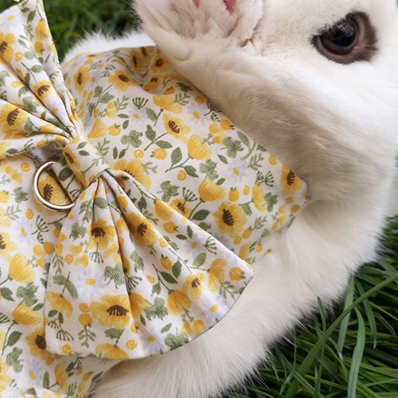 Guinea Pig Floral Harness Vest and Leash Set