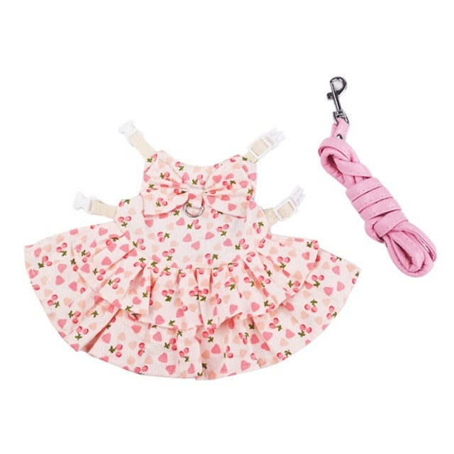 Guinea Pig Floral Harness Vest and Leash Set