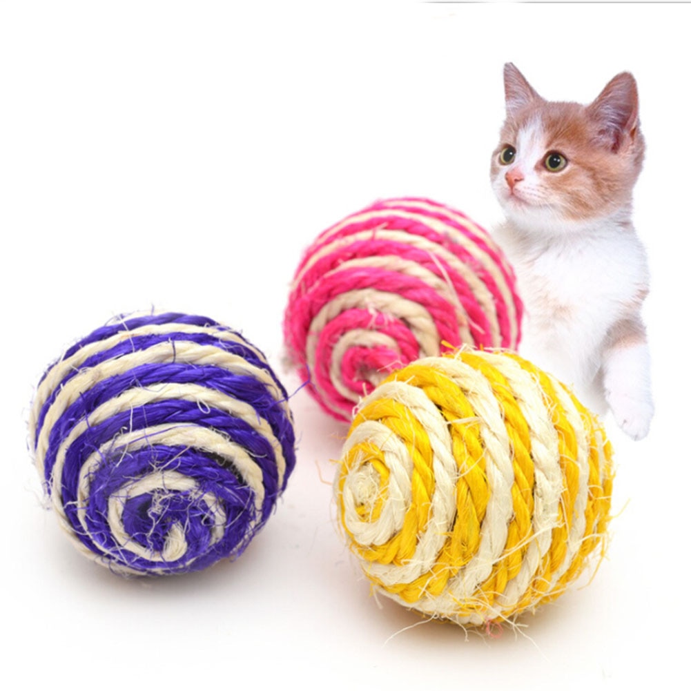 Color Random Pet Cat Toy Sisal Ball