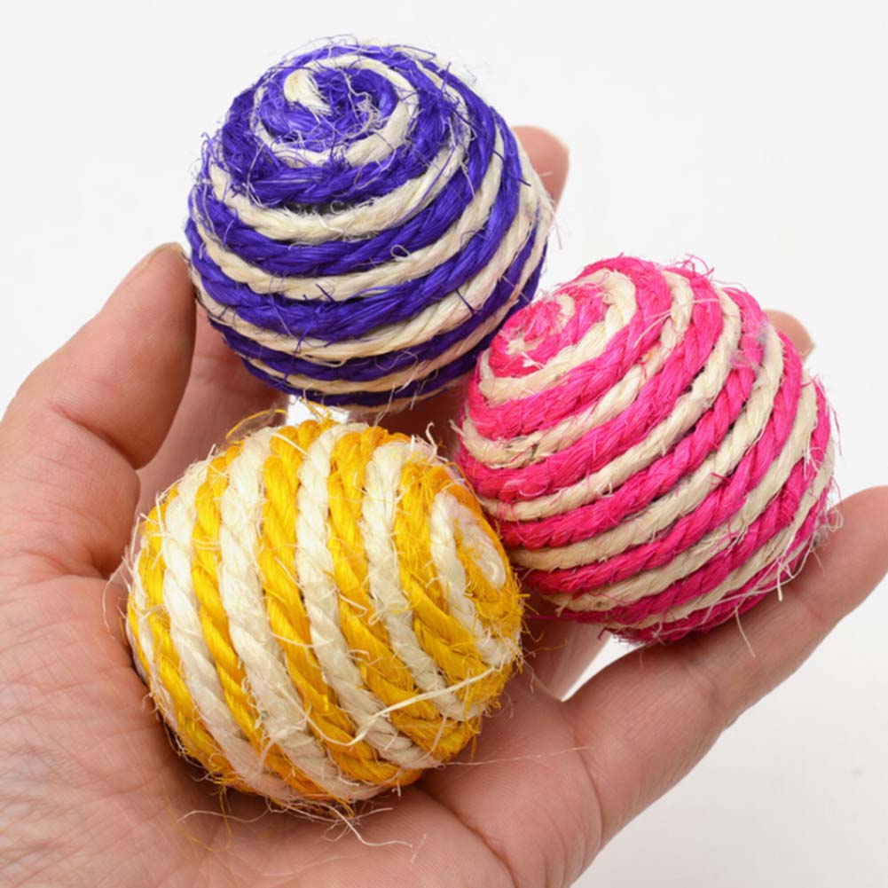 Color Random Pet Cat Toy Sisal Ball