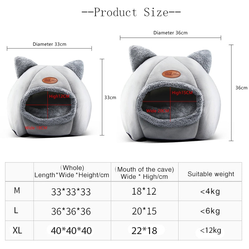 Deep Sleep Eat Shaped Cat Bed