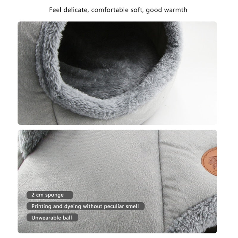 Deep Sleep Eat Shaped Cat Bed