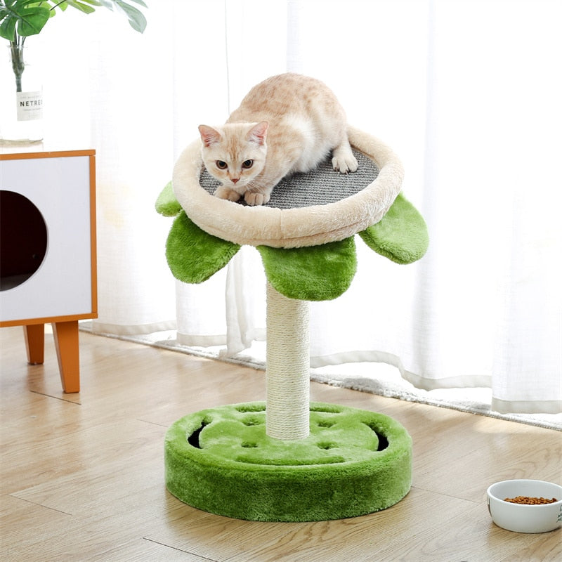 Cactus Cat Tree Toy with Ball Scratching Post