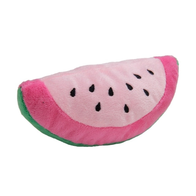 Plush Fruit Squeaky Bite-Resistant Dog Chew Toy