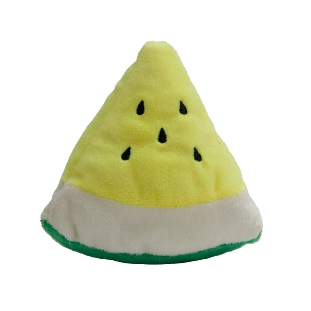 Plush Fruit Squeaky Bite-Resistant Dog Chew Toy