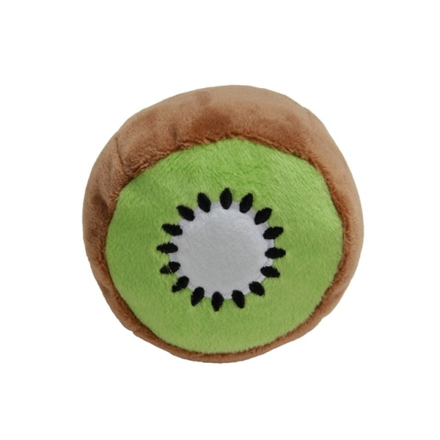 Plush Fruit Squeaky Bite-Resistant Dog Chew Toy