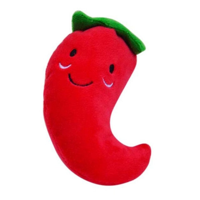 Plush Fruit Squeaky Bite-Resistant Dog Chew Toy