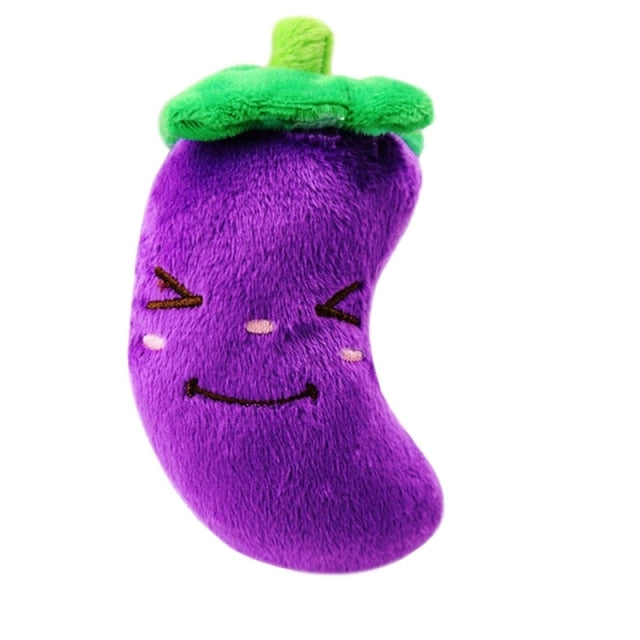 Plush Fruit Squeaky Bite-Resistant Dog Chew Toy