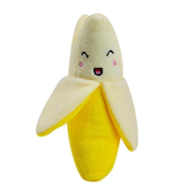 Plush Fruit Squeaky Bite-Resistant Dog Chew Toy
