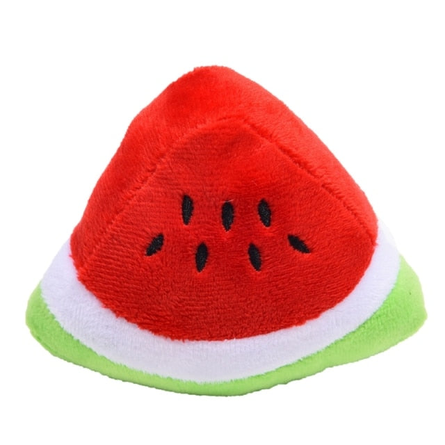Plush Fruit Squeaky Bite-Resistant Dog Chew Toy