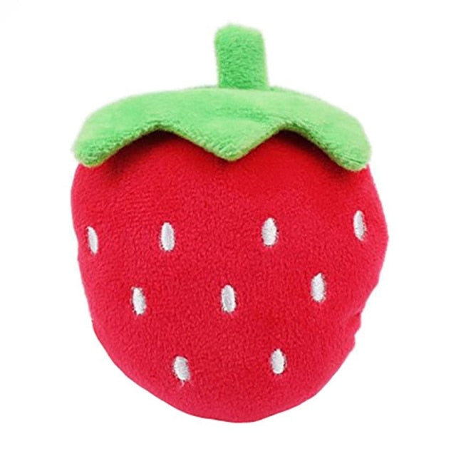 Plush Fruit Squeaky Bite-Resistant Dog Chew Toy