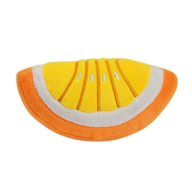 Plush Fruit Squeaky Bite-Resistant Dog Chew Toy
