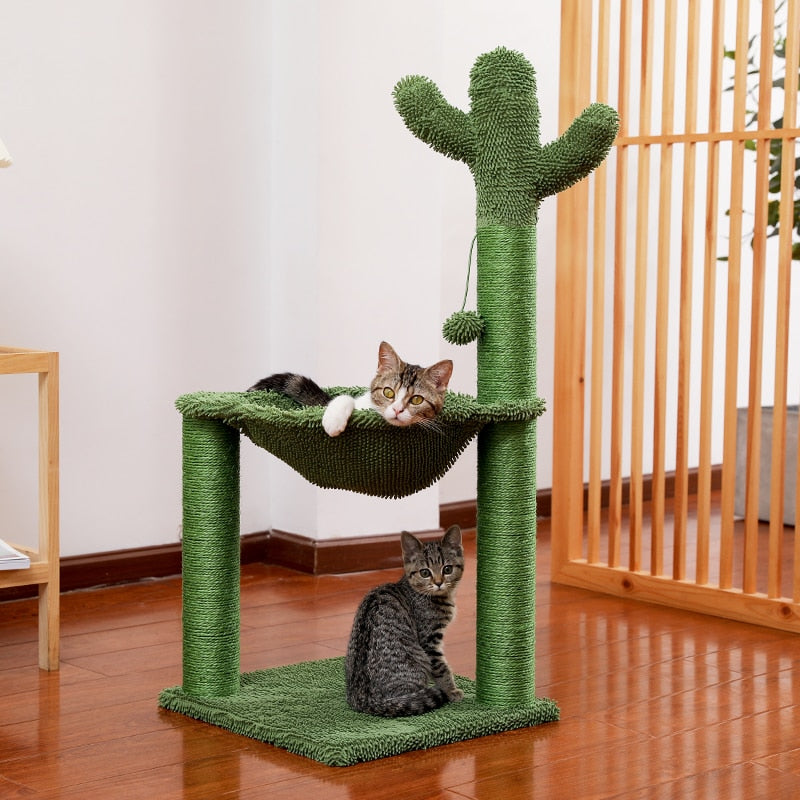 Cactus Cat Tree Toy with Ball Scratching Post
