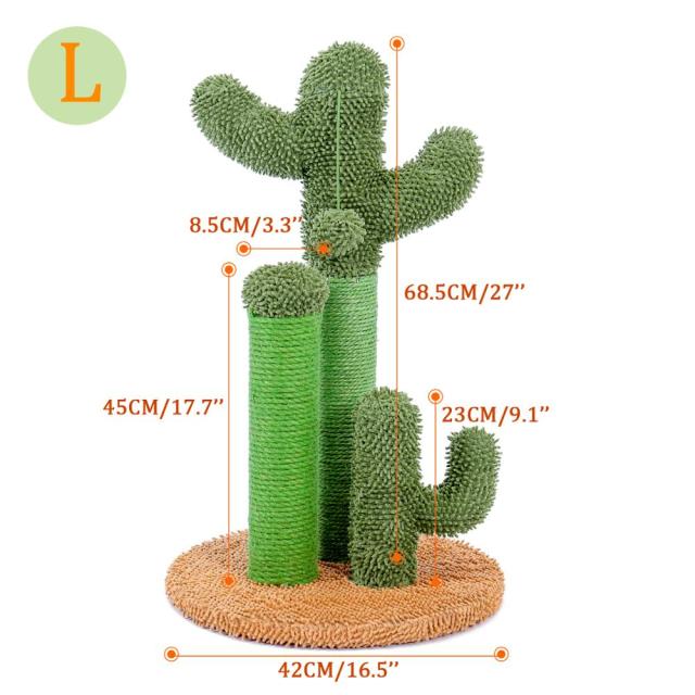 Cactus Cat Tree Toy with Ball Scratching Post