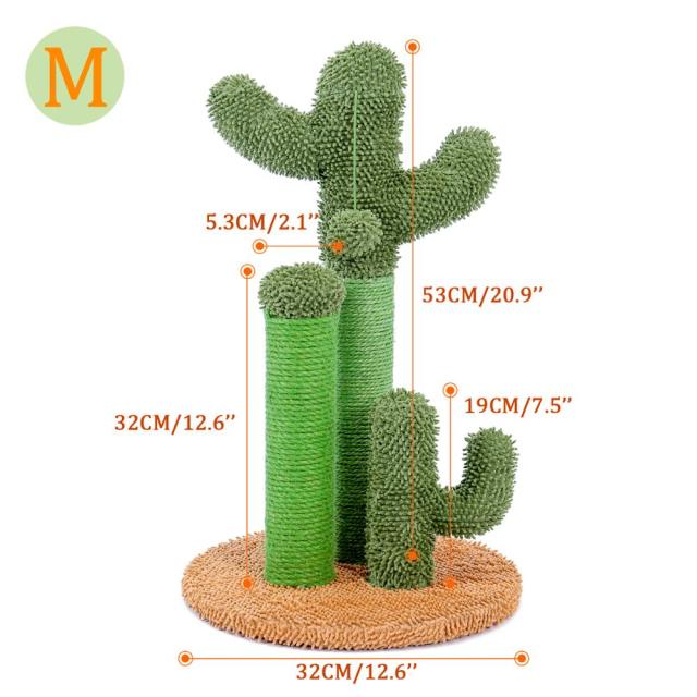 Cactus Cat Tree Toy with Ball Scratching Post