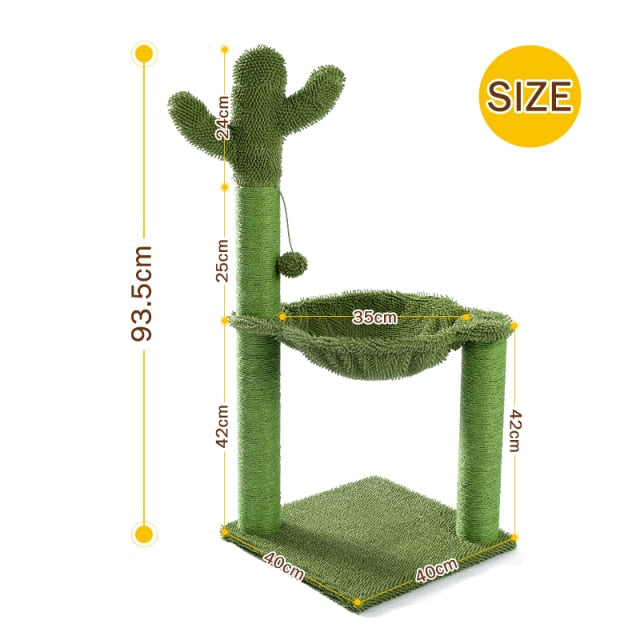 Cactus Cat Tree Toy with Ball Scratching Post