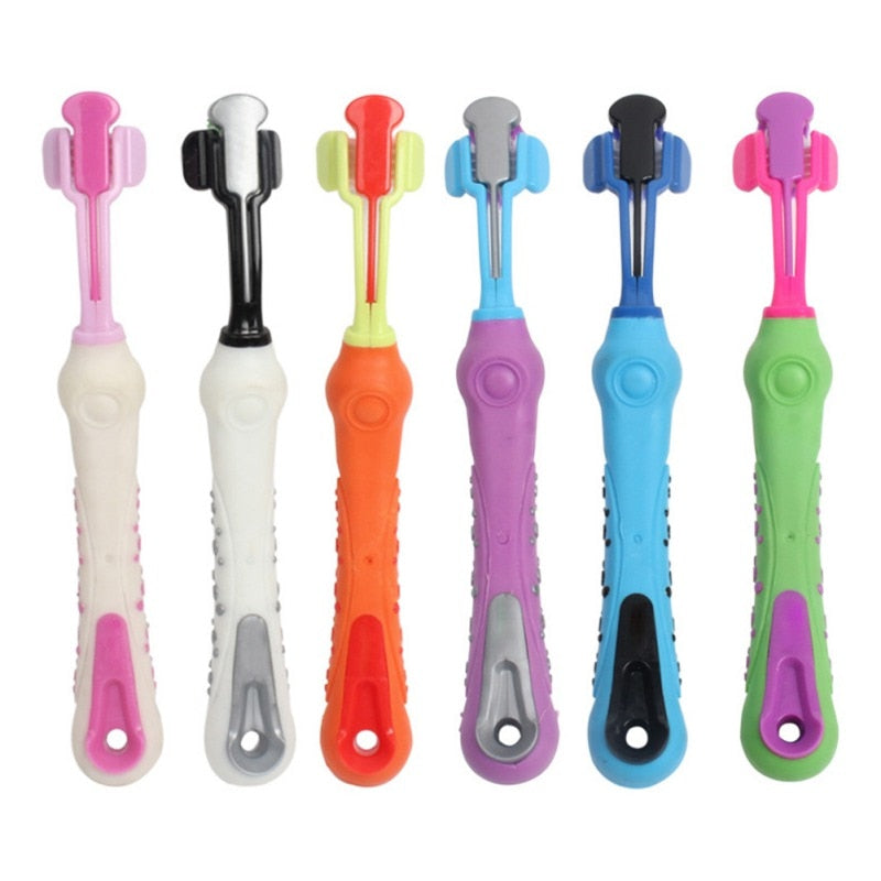 Three-Sided Pet Toothbrush