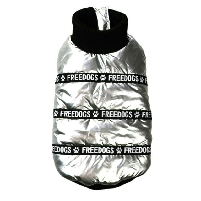 Metallic Winter Dog Vest and Hoodie