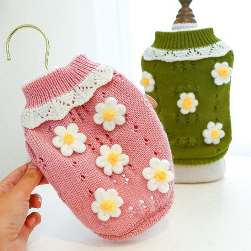 Daisy Wool Pet Sweater