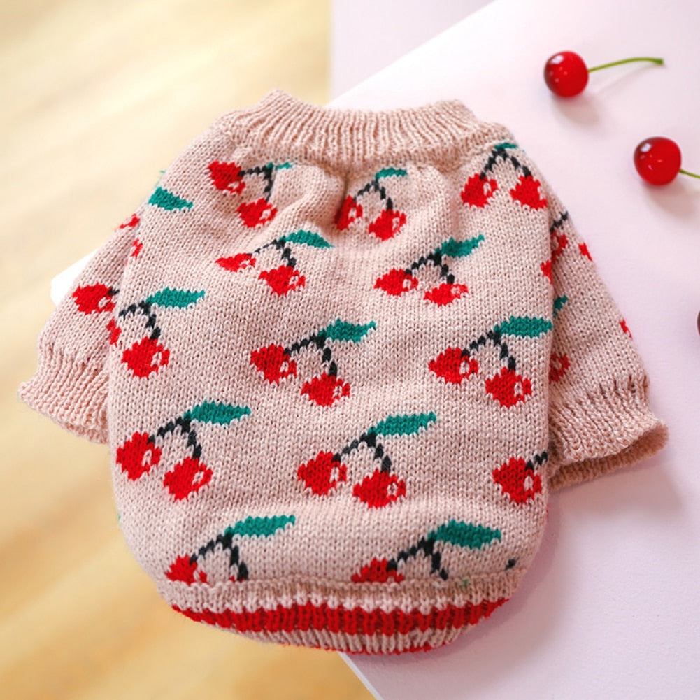 Cherry Dog Knit Sweater