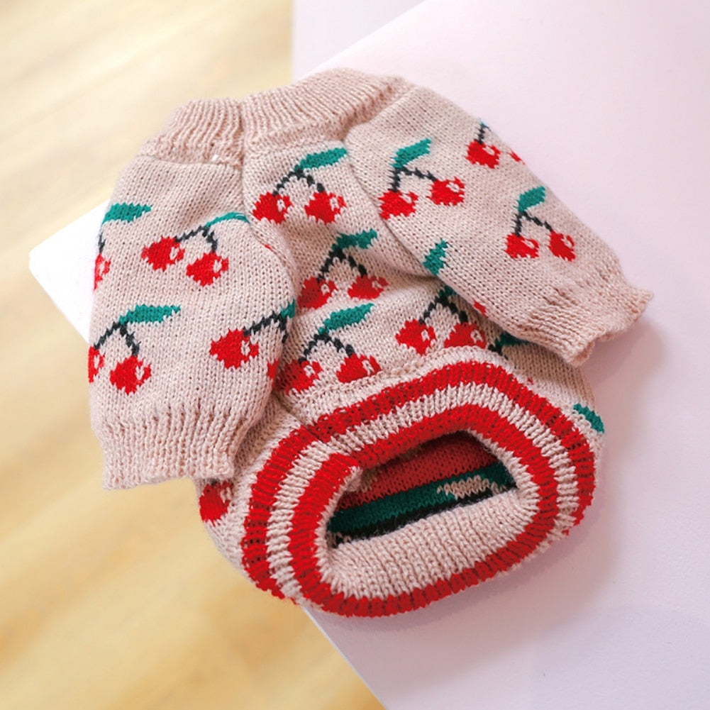 Cherry Dog Knit Sweater