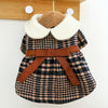 Classy Wool Plaid Pet Dress