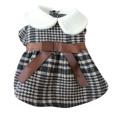 Classy Wool Plaid Pet Dress